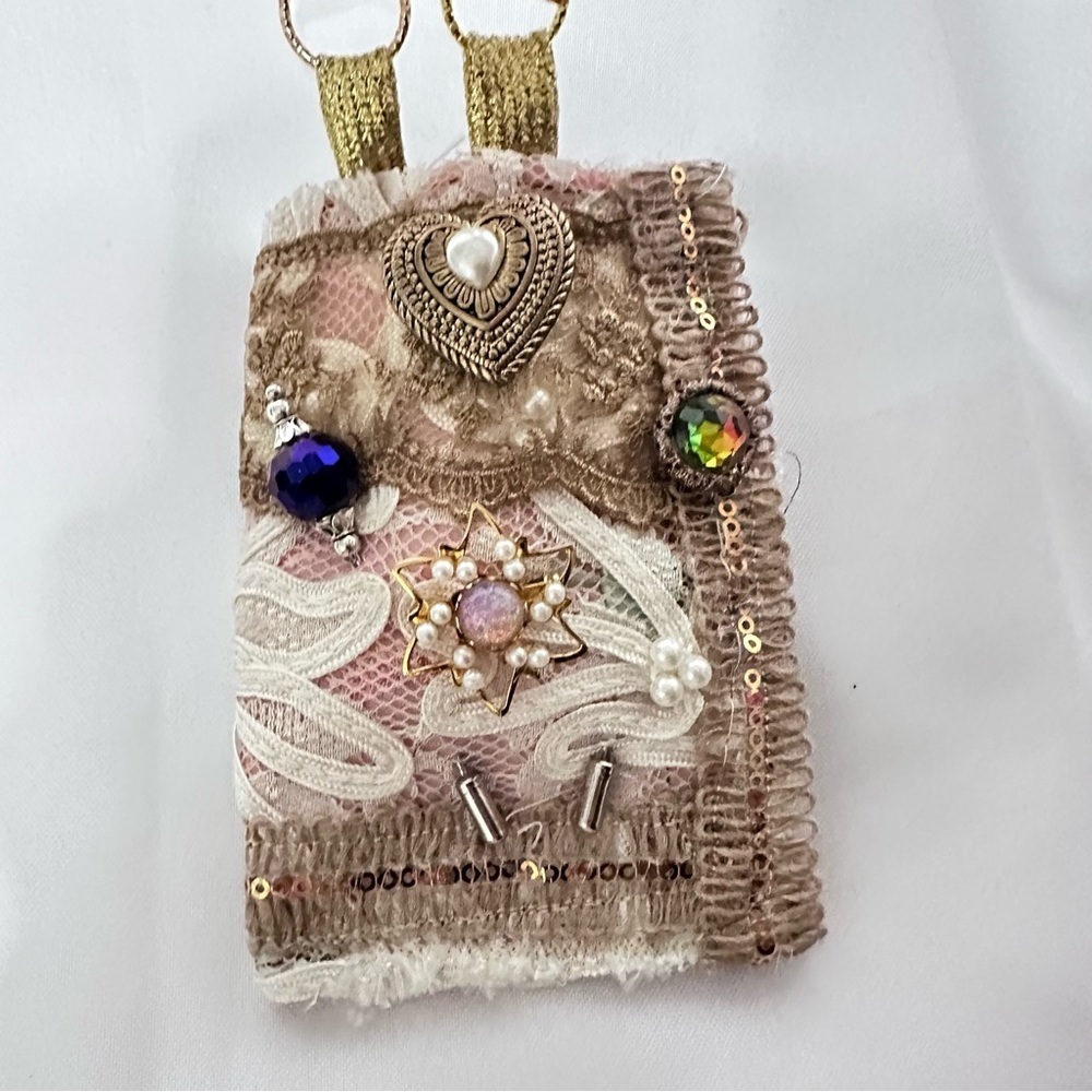 RUBYRUDI Necklace Purse, Hand Crafted, Amulet Wallet Pouch Artisan OOAK Signed
